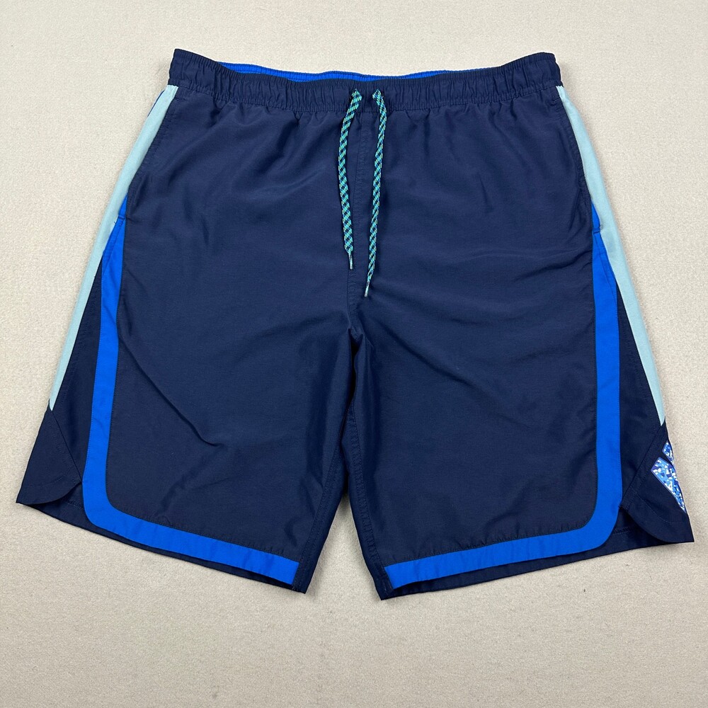 Nike Shorts Men Large Blue Board Shorts Mesh Lined Graphic Swim Trunks L